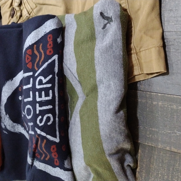 Men's BUNDLE AMERICAN EAGLE * HOLLISTER TEES & SHORTS*** SZ S / M CARGO WAIST 30 - Picture 10 of 15